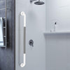 MUNZONG 32in White Shower Grab Bar w/ Gray Anti-Slip Rubber Grip