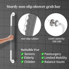 MUNZONG 32in White Shower Grab Bar w/ Gray Anti-Slip Rubber Grip