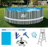 Blue Wave Aspen 15FT X 48IN Round Above Ground Swimming Pool Package with Cover