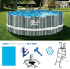 Blue Wave Aspen 15FT X 48IN Round Above Ground Swimming Pool Package with Cover