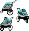 Petique Trailblazer Pet Jogger Stroller with Tire Pump up to 77LBS Neptune/Turquoise