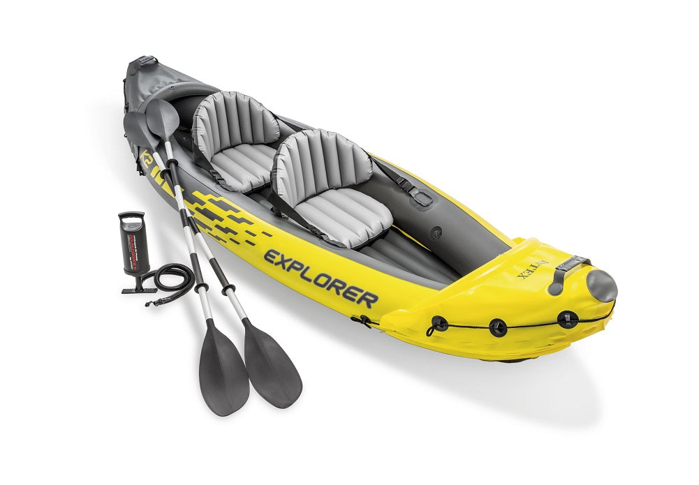 Intex Explorer K2 Inflatable Kayak Set 2 Person 10 ft 3in X 3ft X 1ft 8in