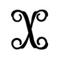 Next Innovations 11" Ornate Monogram Wall Hanging, Medium, Black, Letter X