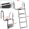 NovelBee 4 Step Removable Stainless Folding Pontoon Boat Ladder