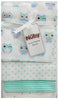 Nuby 4-Pack Neutral Receiving Blankets Gift Set, Owl