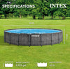 Intex 18ft x 48in Greywood Prism Steel Frame Pool Set with Cover, Ladder, Pump