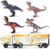Kid Galaxy Dinosaur Transport with 4 Lights and Sounds Posable Dinos - Orange