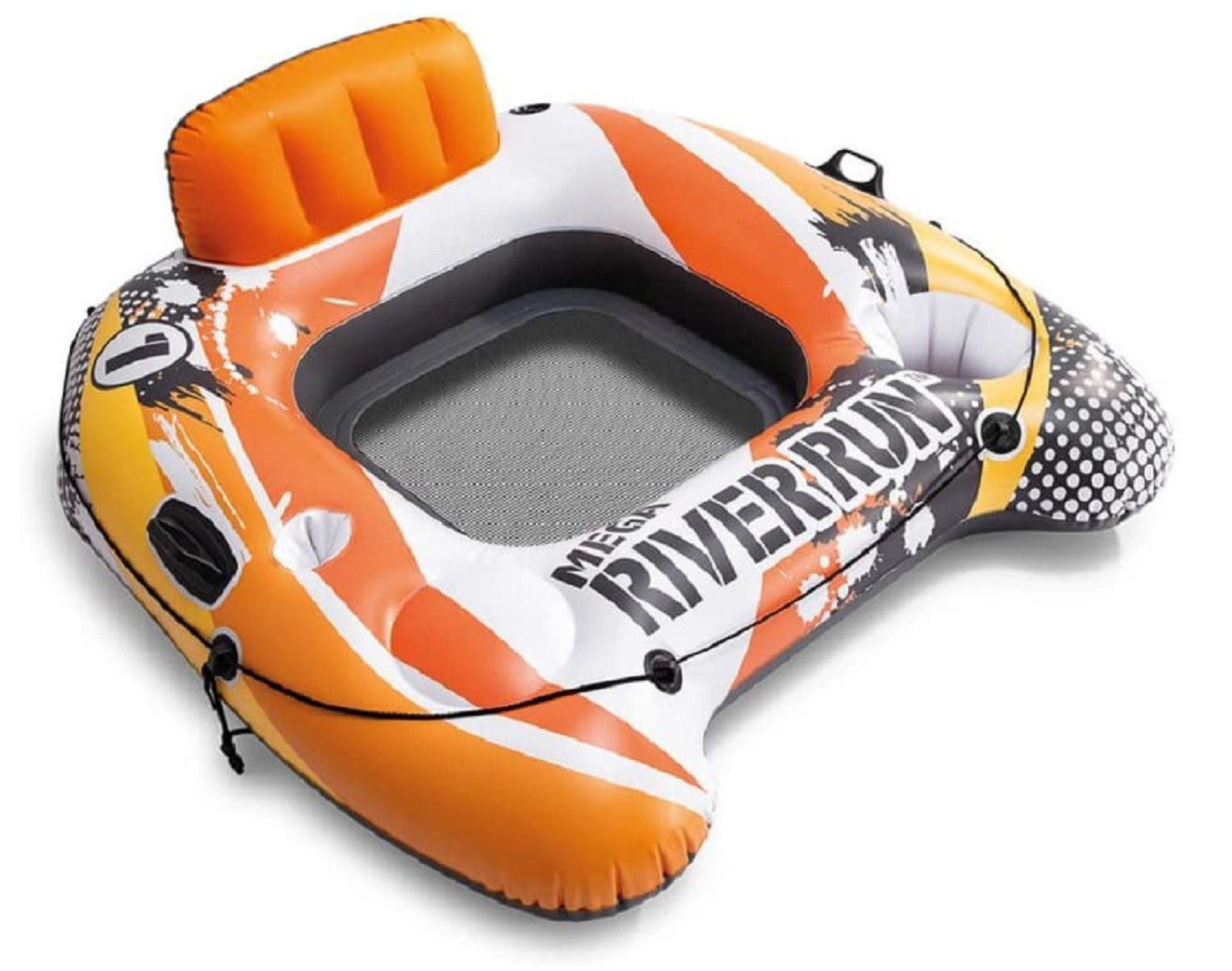 Intex Mega River Run XL Inflatable Floating Lake Tube 52inX49inX21in Orange