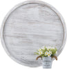 Hanobe Extra Large Rustic Round Wood Coffee Table Trays 24" X 24"