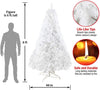 ptlsy 8-FT Artificial Pine White Christmas Tree with Metal Stand and Decorations