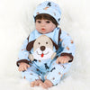 ENADOLL 22-inch Reborn Lifelike Baby Doll Boy Realistic Silicone Blue/Dog