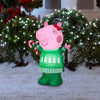 Gemmy 3.2-ft Peppa Pig Green Sweater Holding Candy Cane Christmas Inflatable