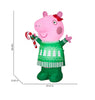 Gemmy 3.2-ft Peppa Pig Green Sweater Holding Candy Cane Christmas Inflatable