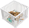 Pet Playpen with door, whelping box for dogs, puppy playpen, white