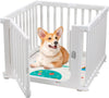 Pet Playpen with door, whelping box for dogs, puppy playpen, white