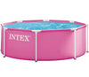 Intex 8FT X 30IN PINK Metal Frame Above Ground Swimming Pool (Pump not Included)