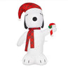 Gemmy 3.5-FT Tall LED Snoopy in Plaid Holding a Candy Cane Christmas Inflatable