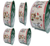 5pk-Kirkland Wire Edged Christmas Puppy Burlap Ribbon 50yards X 2.5inch