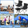 Purpeak 3-Piece Portable Outdoor Camping Set Two Oxford Chairs and Table Black