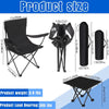 Purpeak 3-Piece Portable Outdoor Camping Set Two Oxford Chairs and Table Black