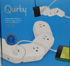 Quirky Pivot Power Desktop Flexible Surge Protector with Two USB Ports, White