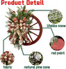 18-inch Christmas Wooden Roulette Wheel Hanging Wreath Decorated for Christmas