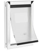 Aluminum Dog Door with Magnetic Flaps, Two Sliding Lock Panels Extra Large/White