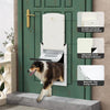 Aluminum Dog Door with Magnetic Flaps, Two Sliding Lock Panels Extra Large/White