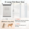 Aluminum Dog Door with Magnetic Flaps, Two Sliding Lock Panels Extra Large/White