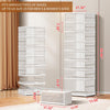 8 Tiers 18-16 Pairs Foldable Shoe Boxes Large Plastic-WHITE