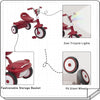 Ubravoo Foldable Toddler Tricycle Red for 1-5 Years Old