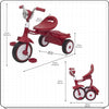 Ubravoo Foldable Toddler Tricycle Red for 1-5 Years Old