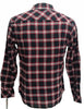 Dickies Men's Flannel Long Sleeve Button Down Shirt Black with Red, Small