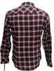 Dickies Men's Flannel Long Sleeve Button Down Shirt Black with Red, Small