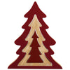 Decorative Nesting Wooden Holiday Trees 3-Pack Red 17.8", 13.4", 8.6"