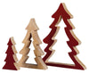 Decorative Nesting Wooden Holiday Trees 3-Pack Red 17.8", 13.4", 8.6"