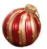 Oversized 19-inch Red/Gold Swirl Holiday Ornament with LED Lights