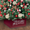 Holiday Living 20-inch Red Wood Tree Crate "Merry Christmas" Tree Skirt