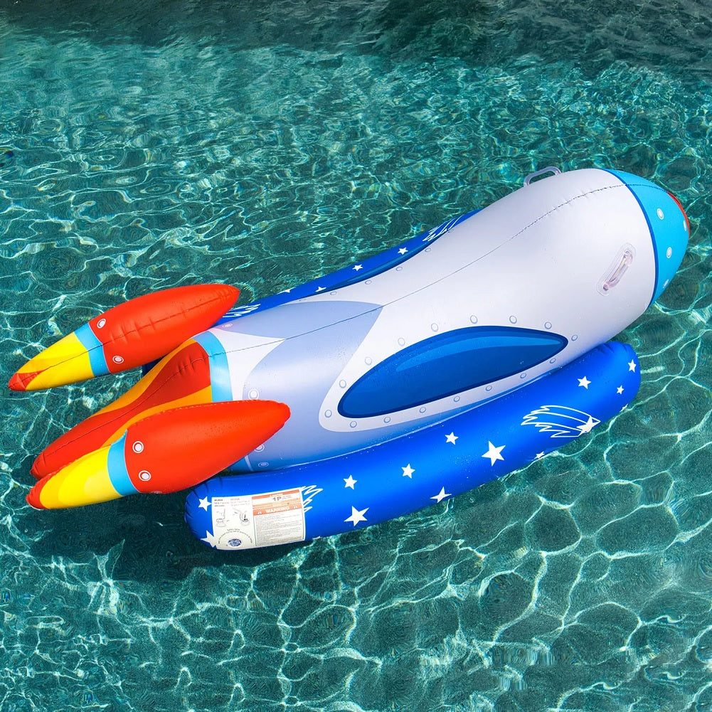Member's Mark Novelty Rocket Inflatable Ride-On Pool Float 83in X 33in ...
