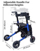 Henmnii Rollator All Terrain Aluminum Lightweight Walker with Seat Silver