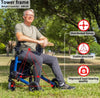 Henmnii Rollator All Terrain Aluminum Lightweight Walker with Seat Silver