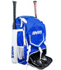 Hit Run Steal Bat Bag Backpack Holds 4 Bats, Gloves, Helmet & Cleats, Royal Blue