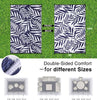 OLANLY Outdoor Rug 9FT X 12FT Waterproof Reversible Leaf Pattern Mat Navy