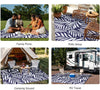 OLANLY Outdoor Rug 9FT X 12FT Waterproof Reversible Leaf Pattern Mat Navy