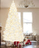 9-Foot White Artificial Christmas Tree with LED Lights and Metal Stand