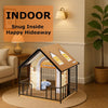 Indoor Cat House Cat Cage Lockable Cat Crate with Cat Scratchers Removable Roof Metal Frame