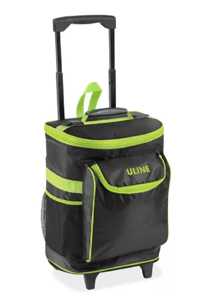 ULine Rolling Cooler in Black and Lime S-23879