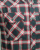 Dickies Men's Flannel Long Sleeve Button Down Shirt Black with Red, Small