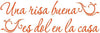 s.0007.UNA-G.Orange -33x10.5 Spanish Saying Wall Decal UNA Risa Buena ES Dol en la Casa, 33-Inch x 10.5-Inch, Gloss Orange
