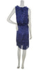 Lisa Rinna Collection Leopard Print Faux Purple Wrap Dress, Medium